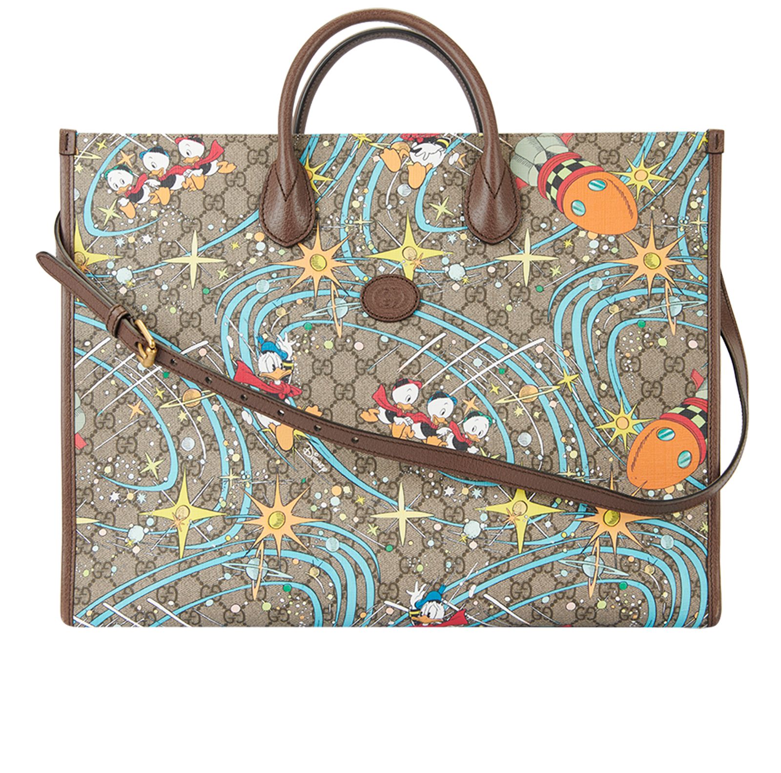 Gucci print store tote bag